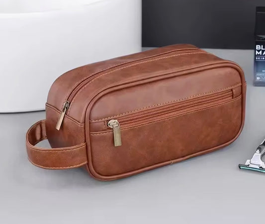 Leather Makeup Bag – Multi-Compartment Cosmetic Organizer