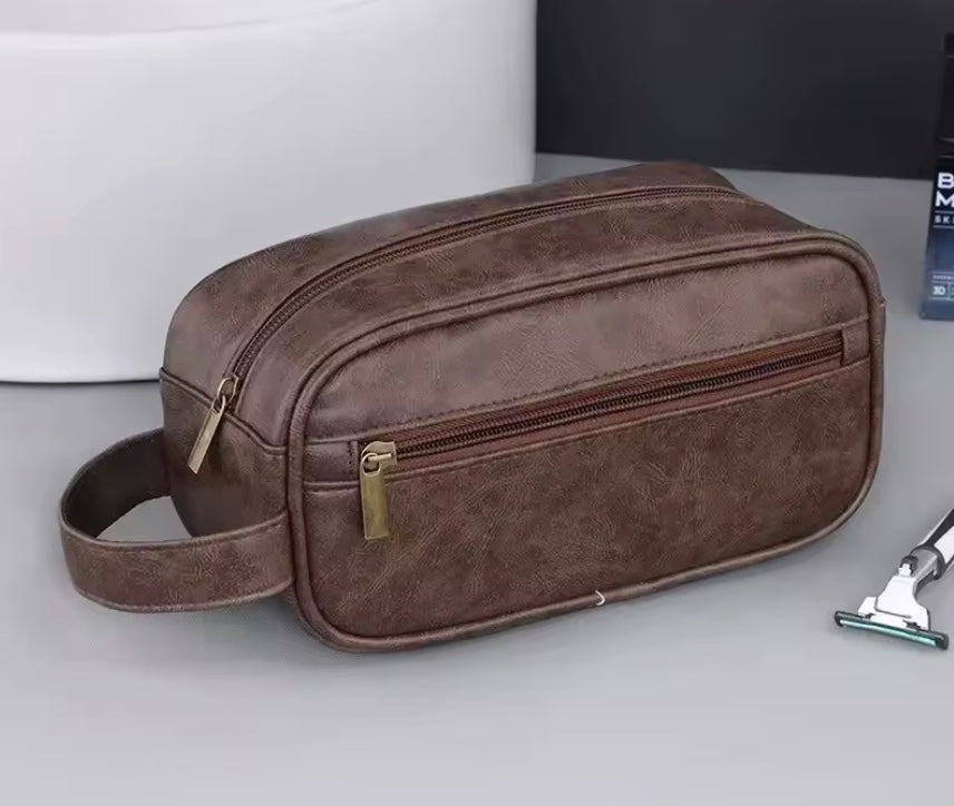 Leather Makeup Bag – Multi-Compartment Cosmetic Organizer