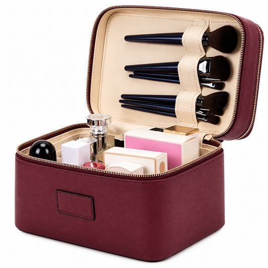 Double-Layer Waterproof PU Leather Makeup Case
