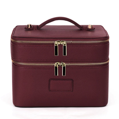 Double-Layer Waterproof PU Leather Makeup Case