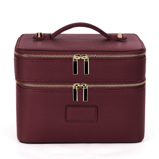 Double-Layer Waterproof PU Leather Makeup Case