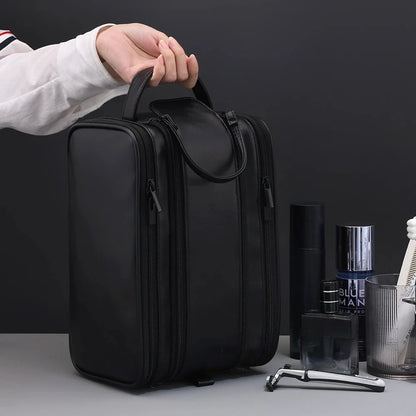 Leather Makeup Bag – Multi-Compartment Cosmetic Organizer