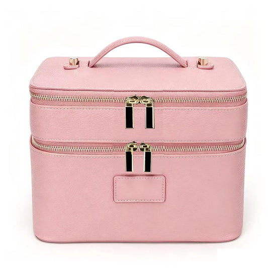 Double-Layer Waterproof PU Leather Makeup Case
