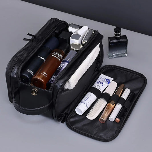 Leather Makeup Bag – Multi-Compartment Cosmetic Organizer