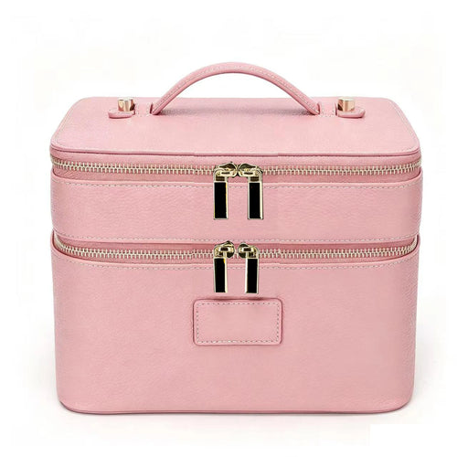 Double-Layer Waterproof PU Leather Makeup Case