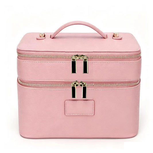 Double-Layer Waterproof PU Leather Makeup Case