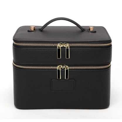 Double-Layer Waterproof PU Leather Makeup Case