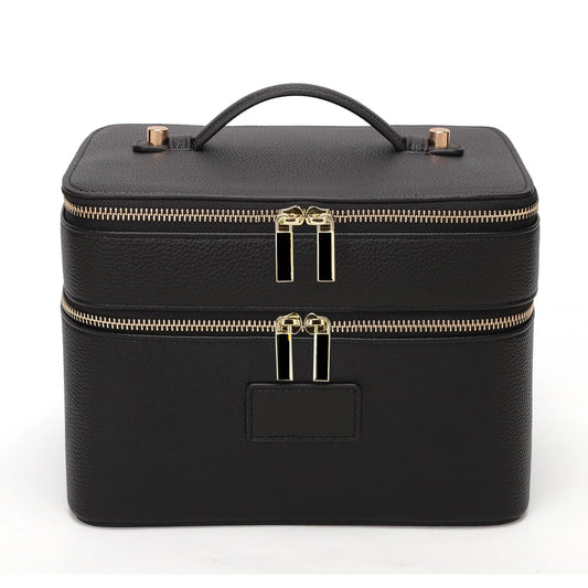 Double-Layer Waterproof PU Leather Makeup Case