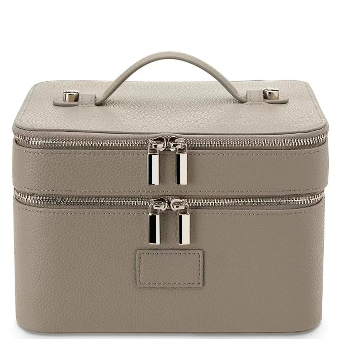 Double-Layer Waterproof PU Leather Makeup Case
