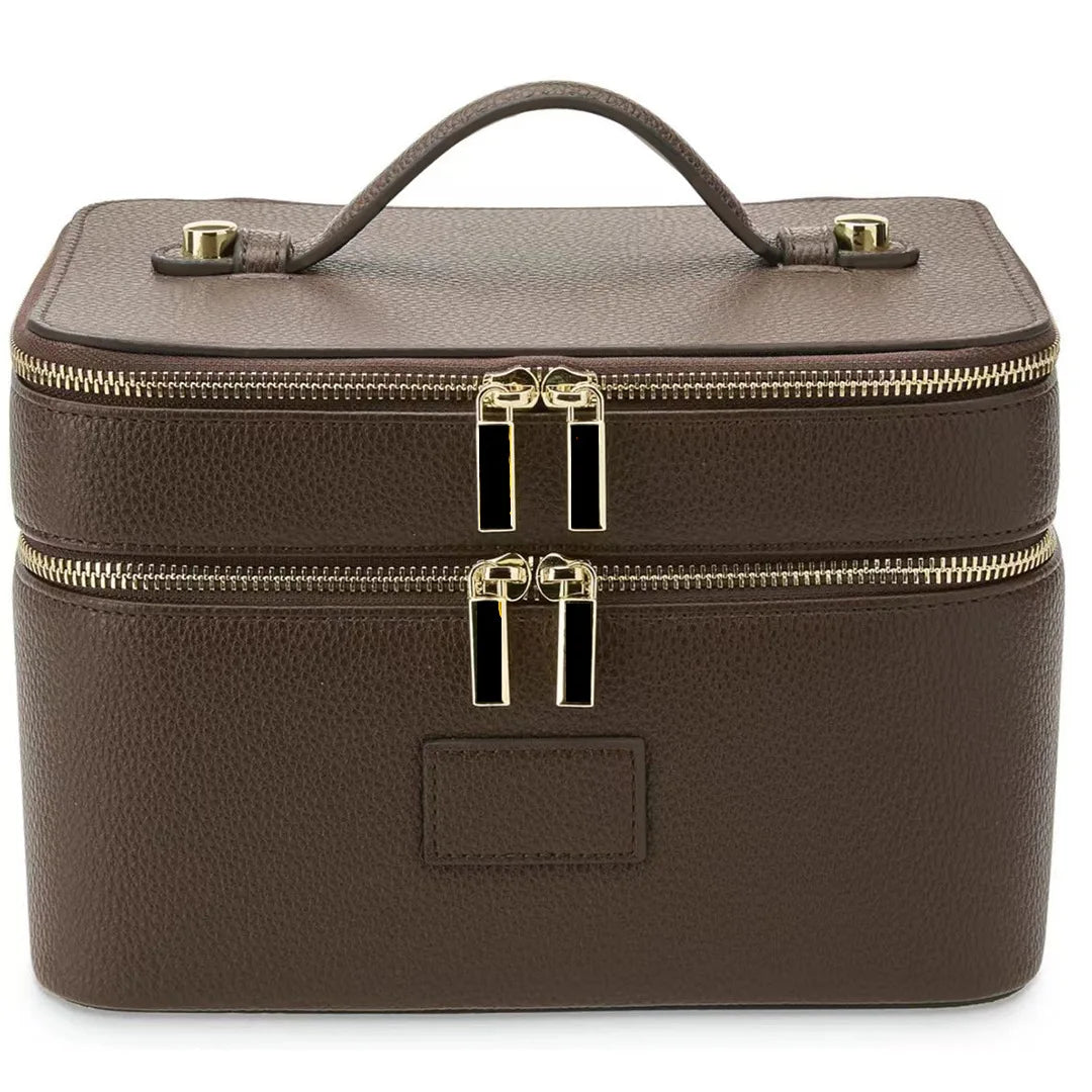 Double-Layer Waterproof PU Leather Makeup Case